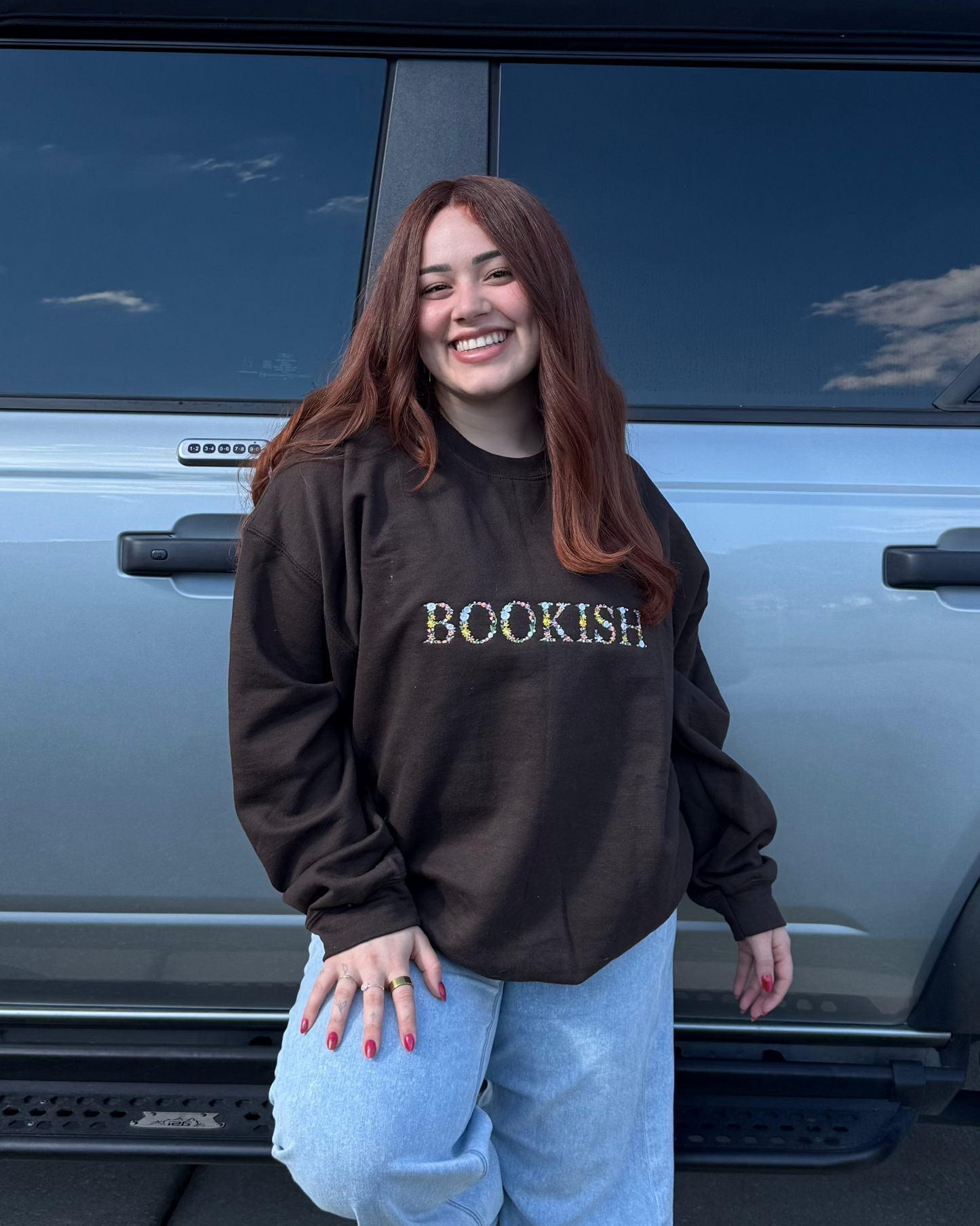 Bookish Floral | Embroidered Sweatshirt