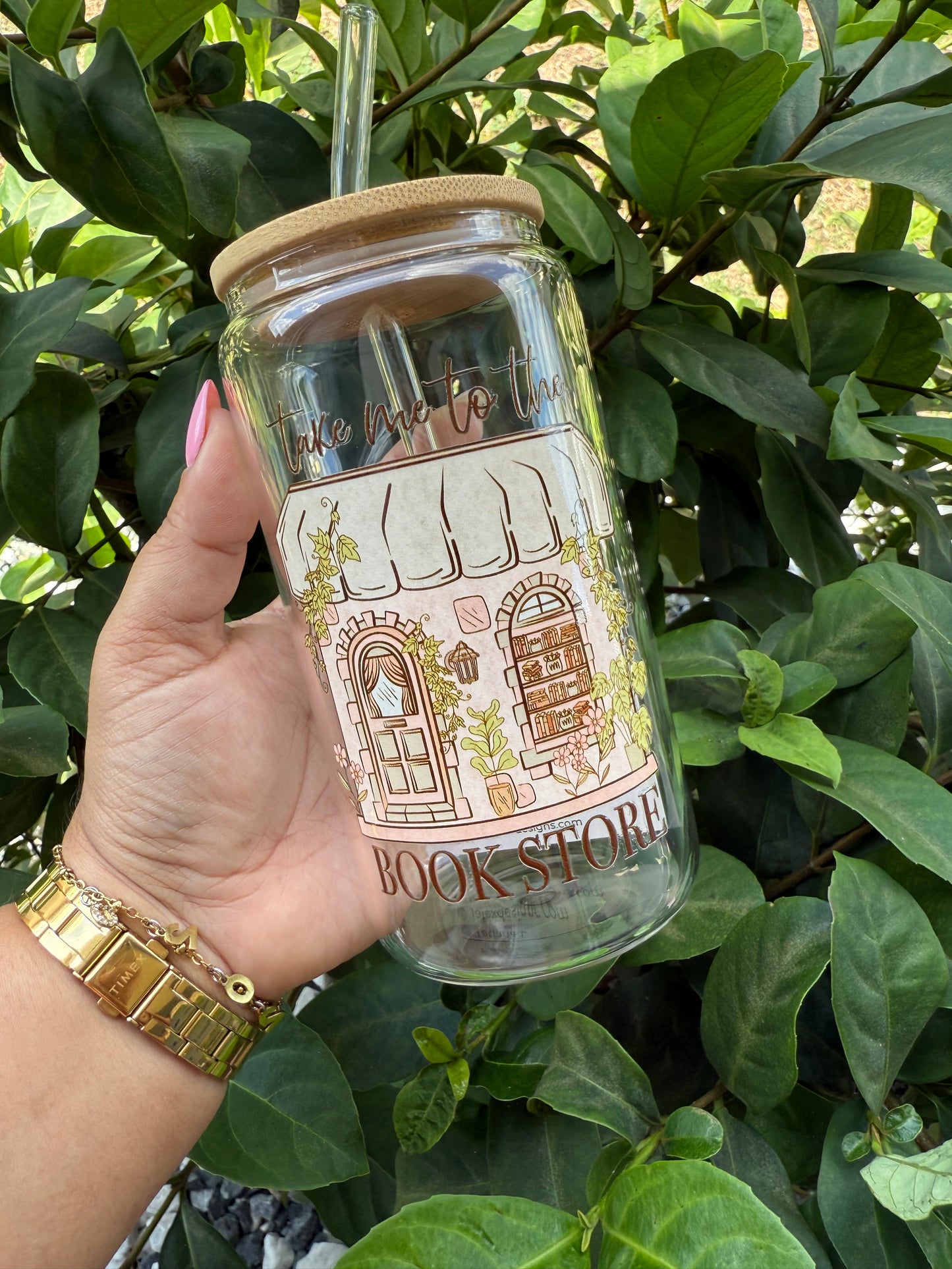 Take me to the bookstore (Cottage) | Glass Cup