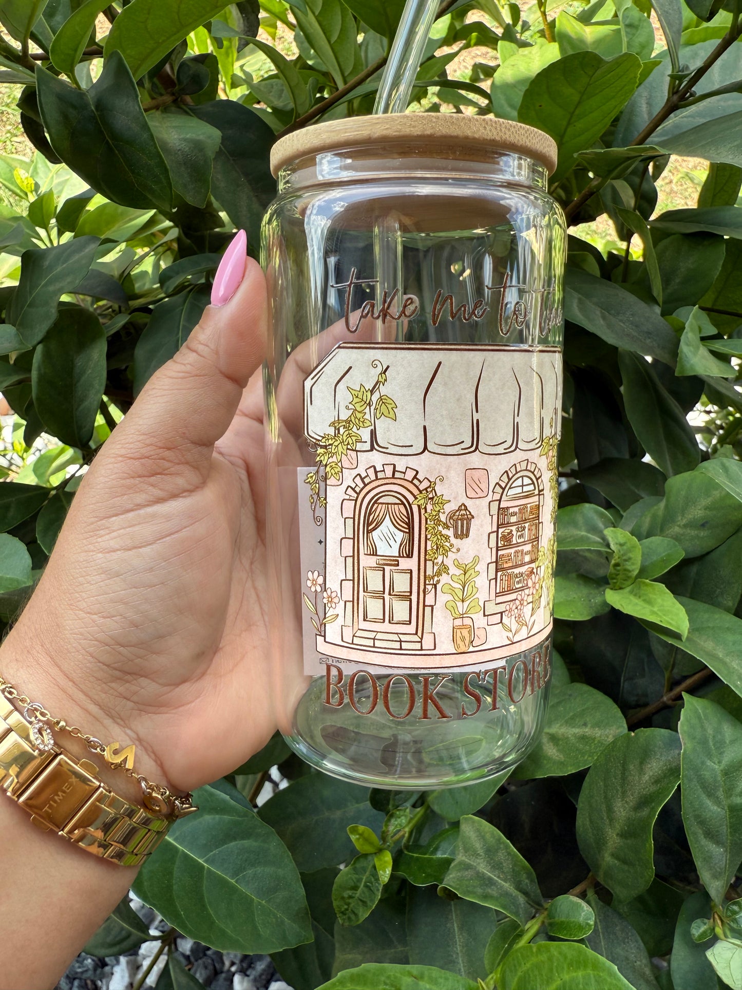 Take me to the bookstore (Cottage) | Glass Cup