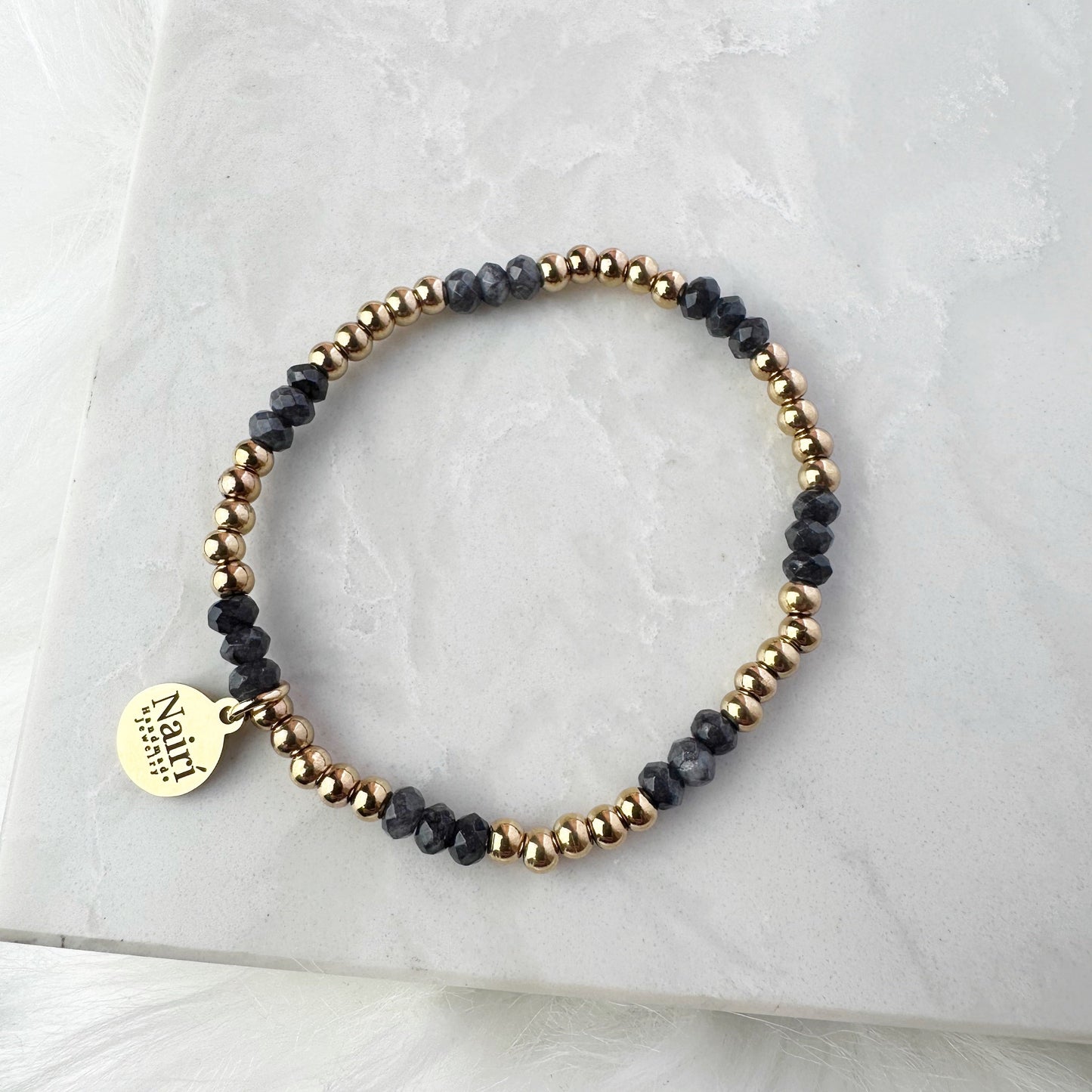 Dark Gray Stackable Gemstone Bracelet