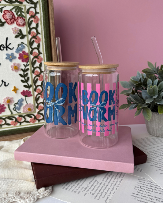 Book Worm | 16oz Glass Cup