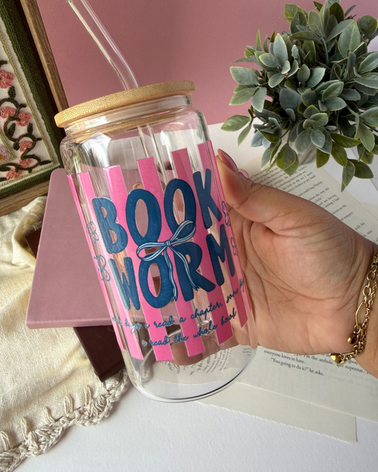 Book Worm | 16oz Glass Cup