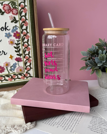 Hot Girls Read Books | 20oz Glass Cup