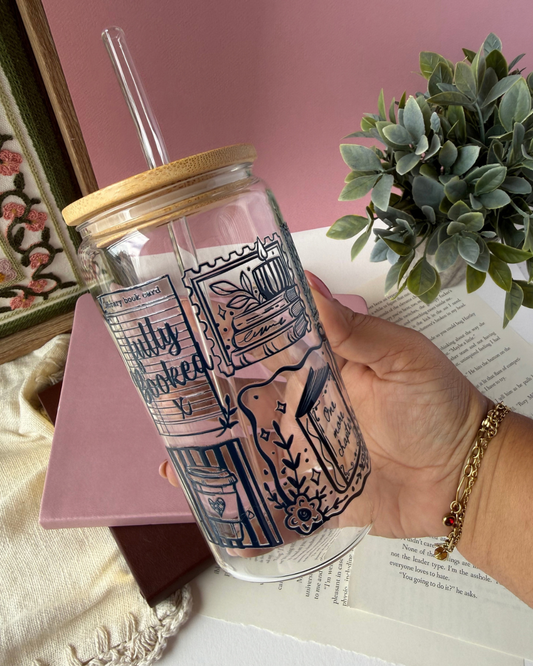Fully Booked | 16oz Glass Cup