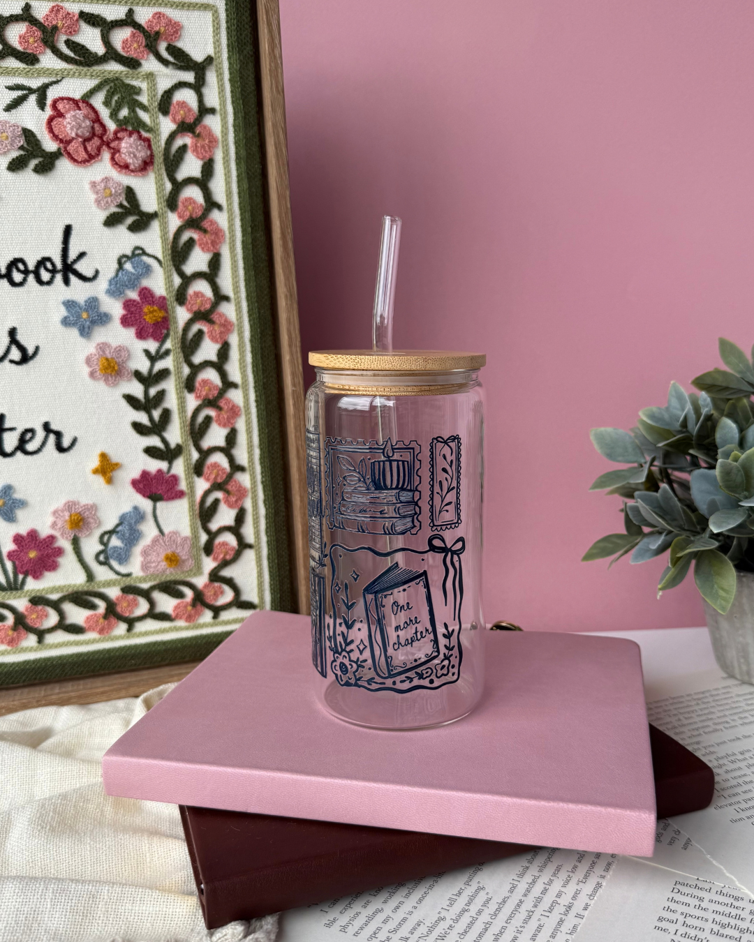 Fully Booked | 16oz Glass Cup