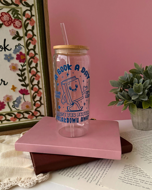 A Book A Day | 20oz Glass Cup