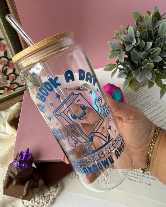 A Book A Day | 20oz Glass Cup