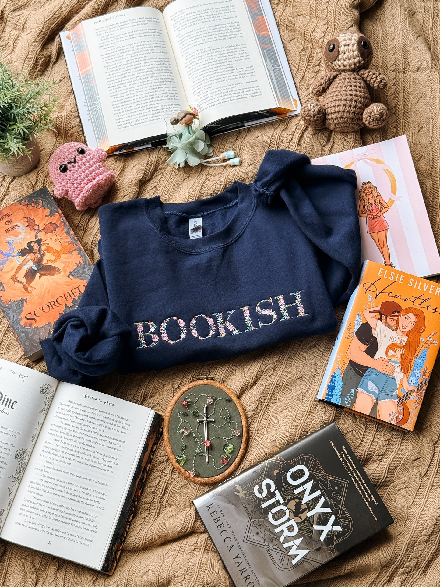 Bookish Spring Floral | Embroidered Sweatshirt