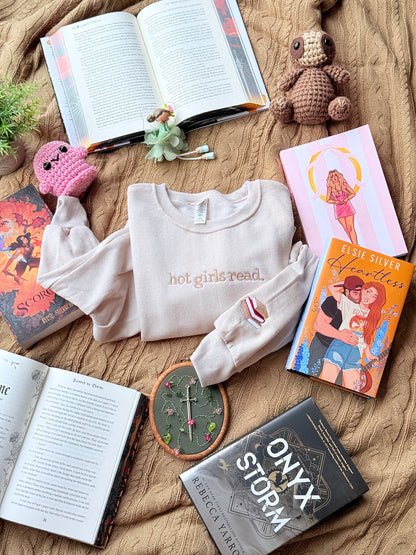 Hot Girls Read | Embroidered Crewneck