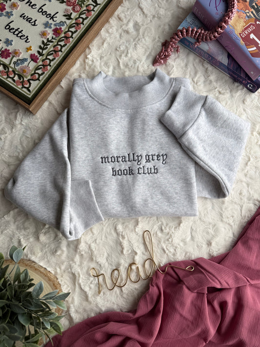 Morally Grey Book Club | Embroidered Mockneck