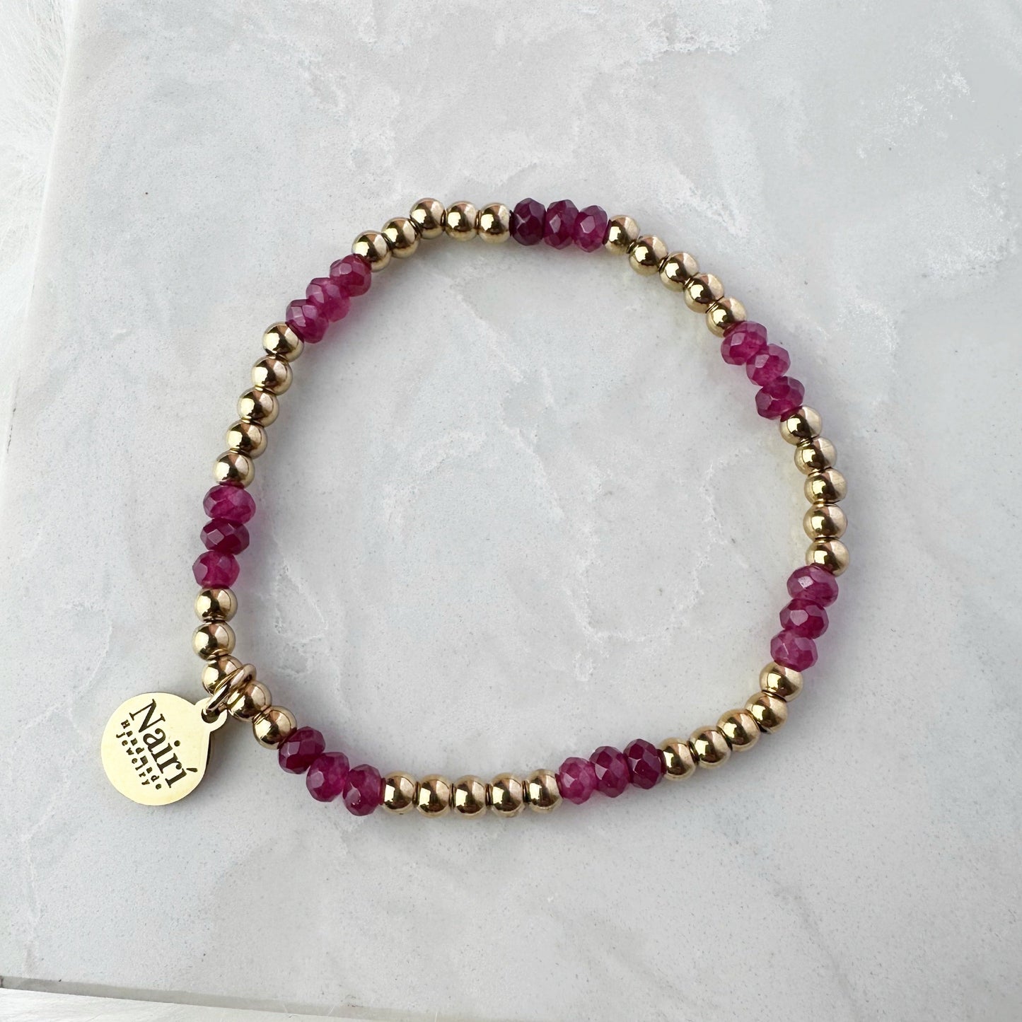 Red Stackable Gemstone Bracelet