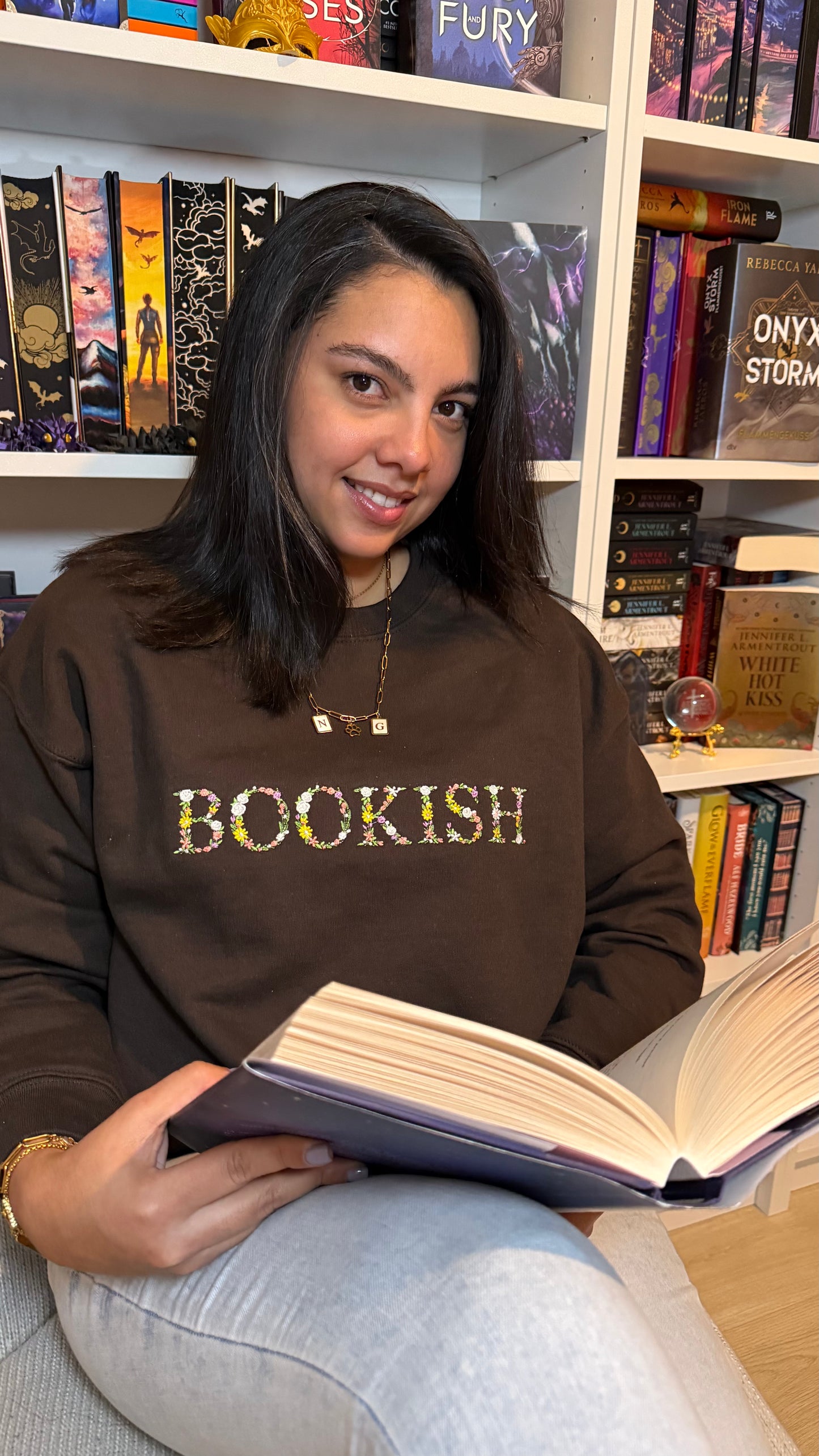 Bookish Floral | Embroidered Sweatshirt