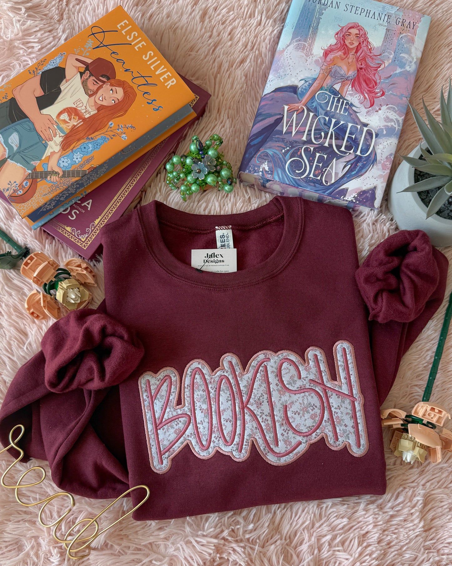 Bookish Double Appliqué | Embroidered Sweatshirt