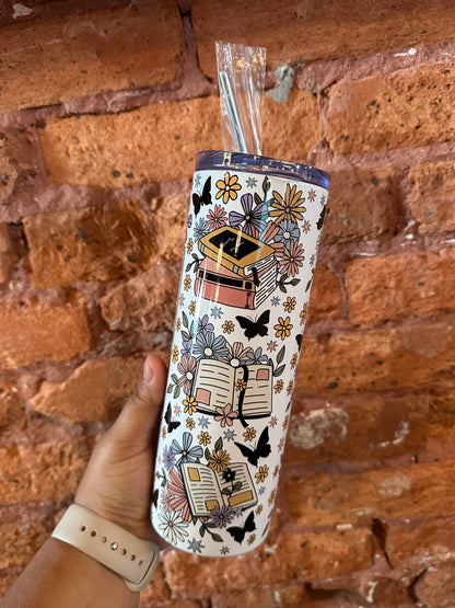 The Reader Floral | 20oz Tumbler