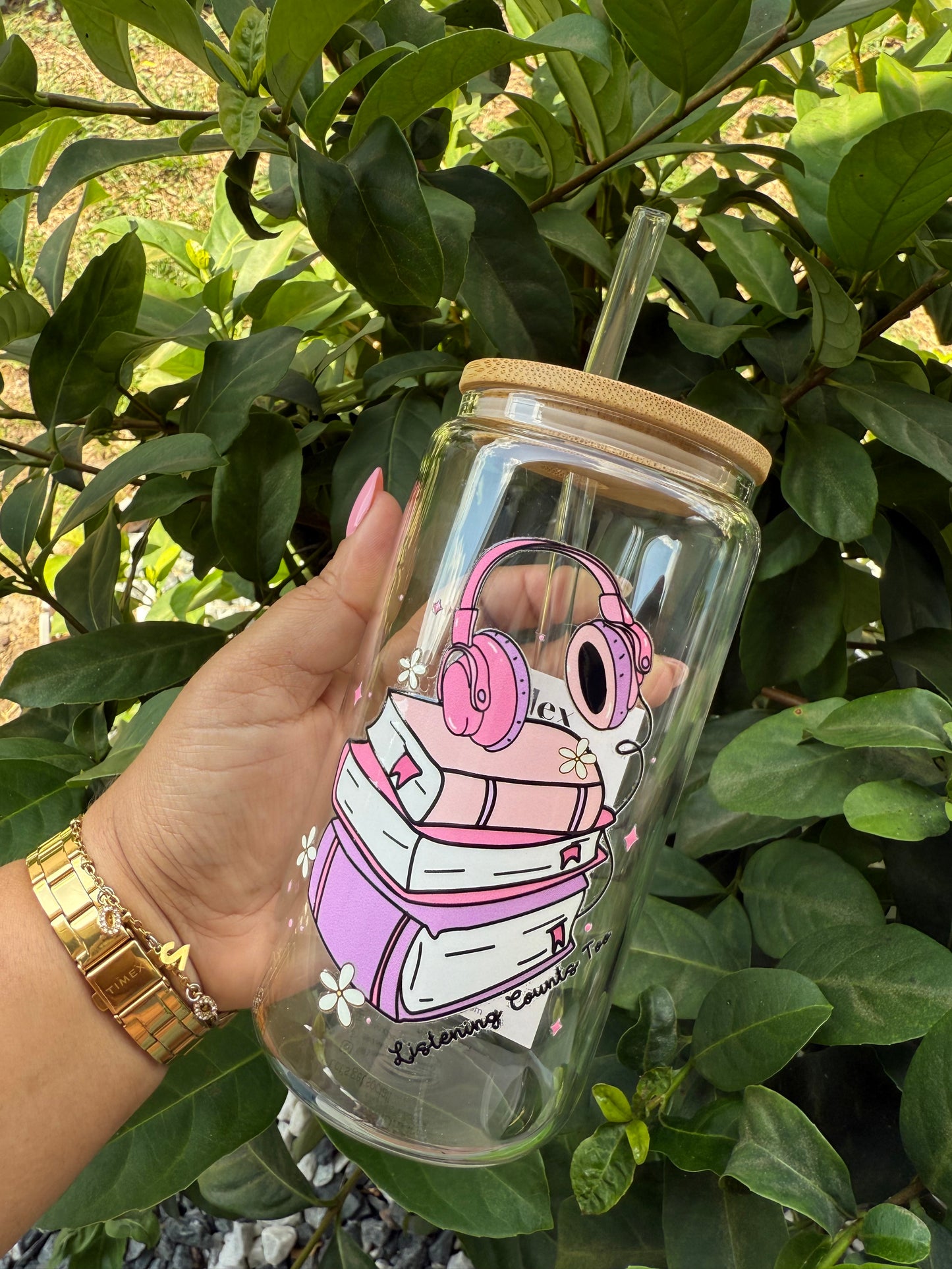 Listening counts too | 18oz Glass Cup