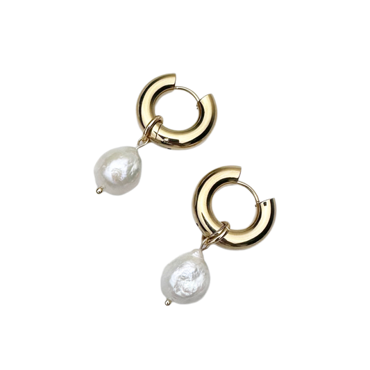 Chunky Pearl Hoops