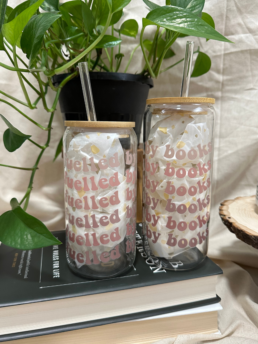 Fuelled by Books | Glass Cup